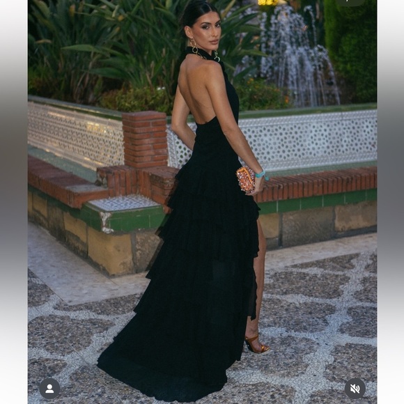 Zara Halter Ruffled Maxi Dress - Picture 5 of 12